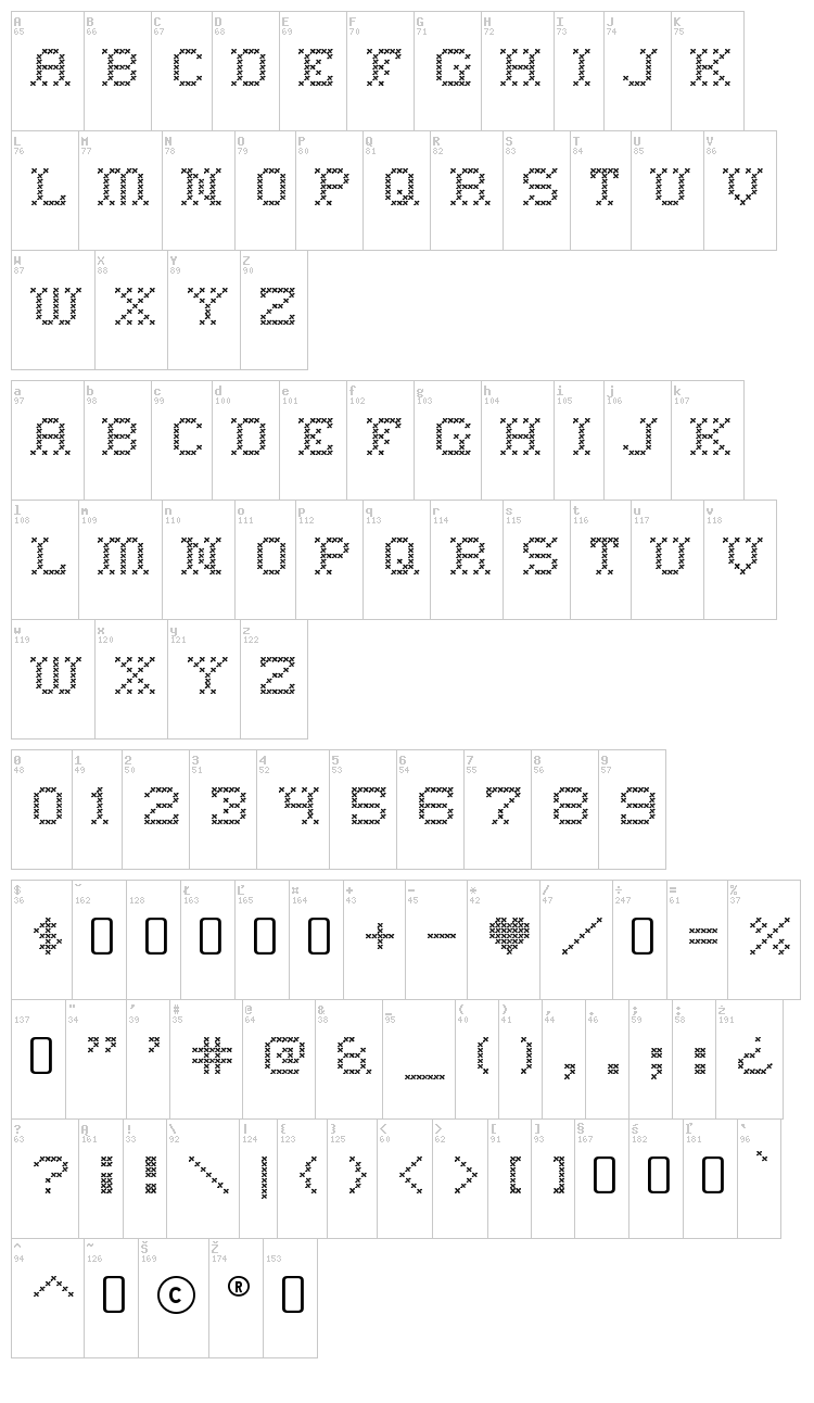 Home Sweet Home font map